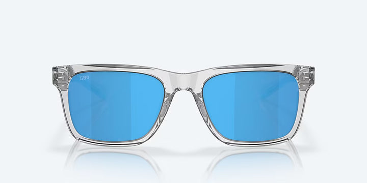 Costa Tybee 580G Sunglasses - Shiny Light Gray Crystal/Blue Mirror 580G 1