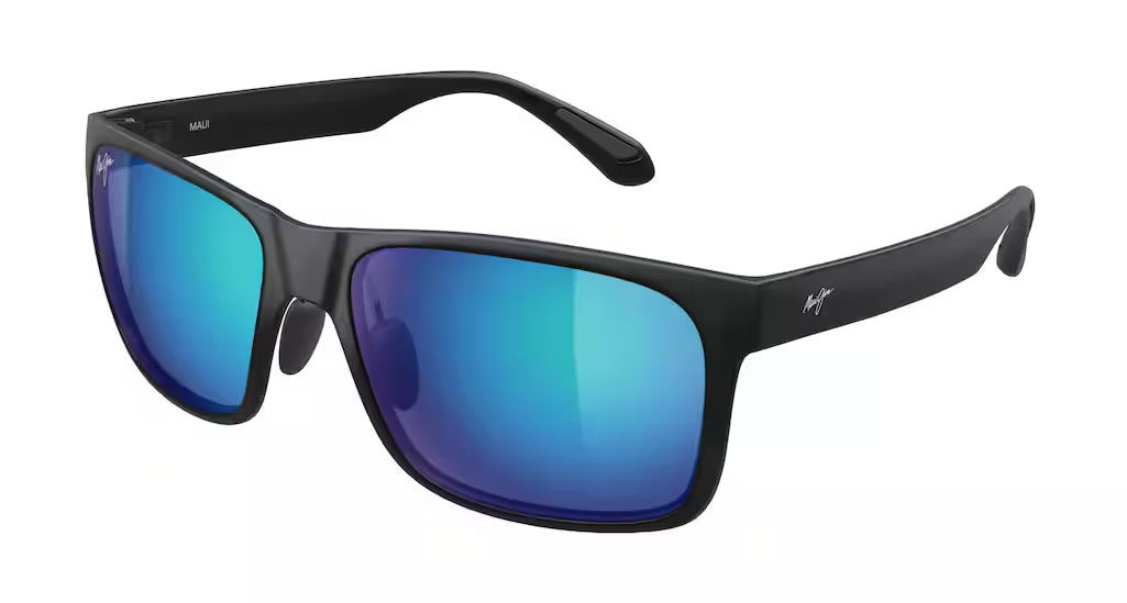 Maui Jim Red Sands XL Polarized Sunglasses - Matte Black/Blue Hawaii 