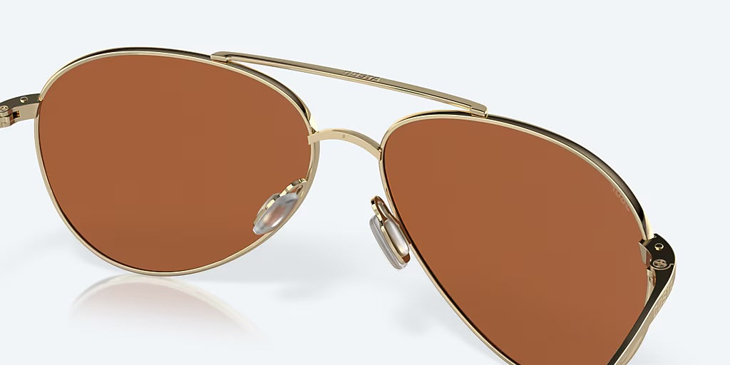 Costa Piper 580P Sunglasses - Shiny Gold/Green Mirror 580P 6
