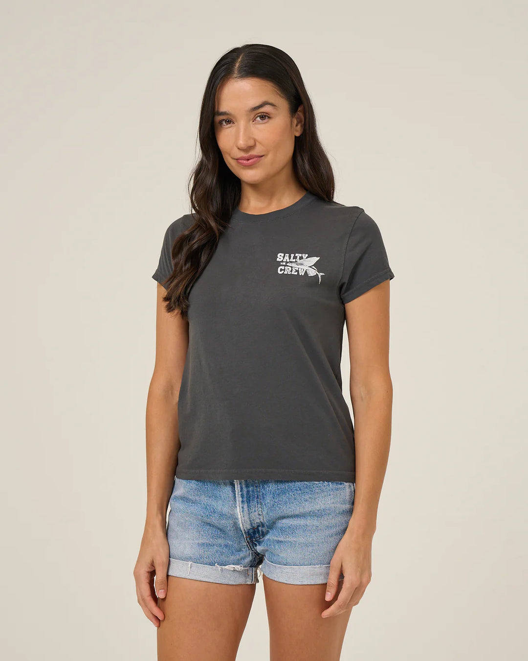 Salty Crew Women's Flyer Modern Tee - Charcoal