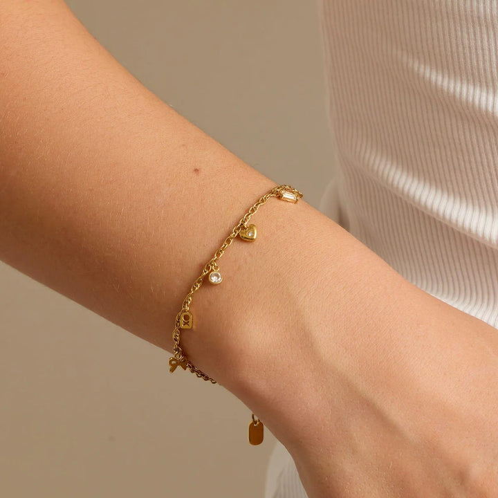 Pura Vida Love Charms Chain Bracelet - Gold  1