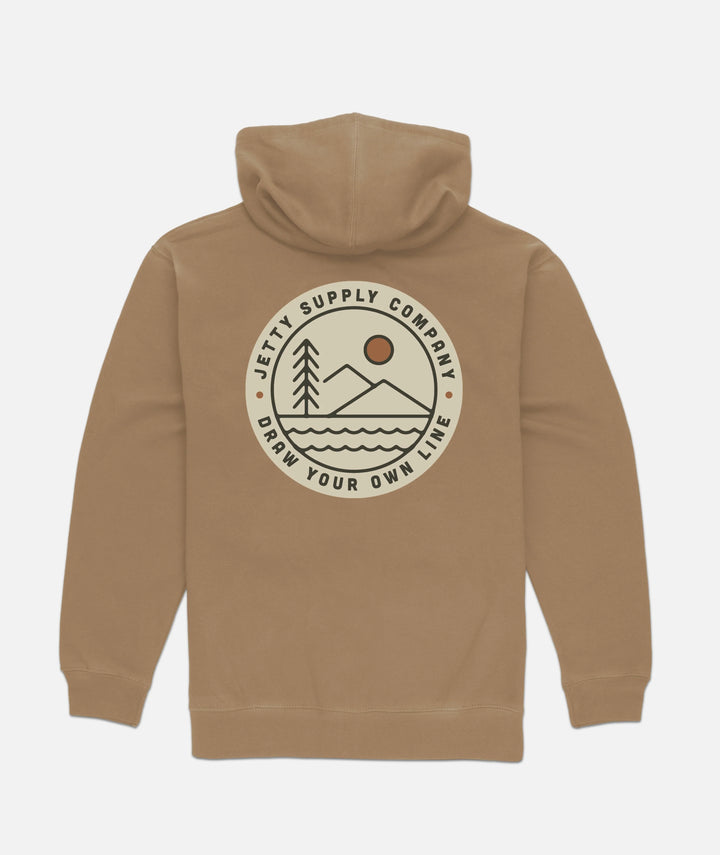 Jetty Men’s Emblem Zip Hoodie - Sand 