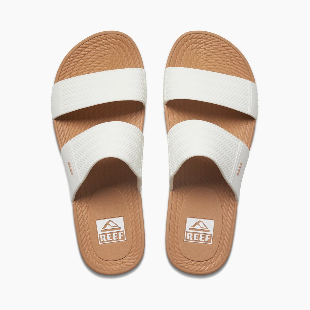 Reef Women’s Water Vista Slide Sandals - White/Tan 2