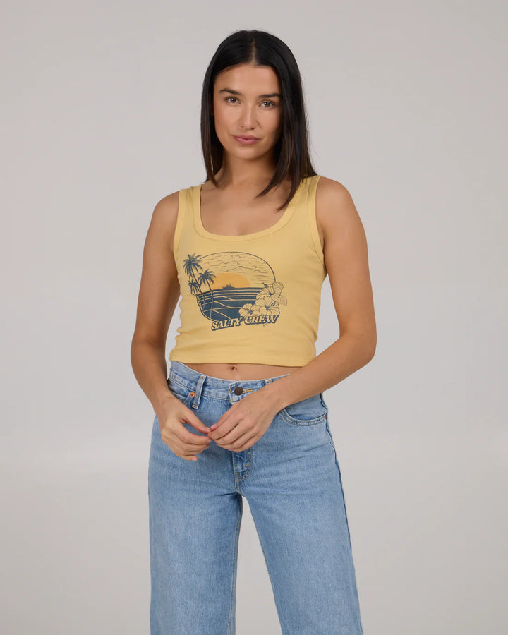 Salty Crew Women’s Beach Scene Tank - Dusty Gold 