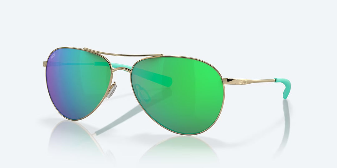 Costa Piper 580P Sunglasses - Shiny Gold/Green Mirror 580P 