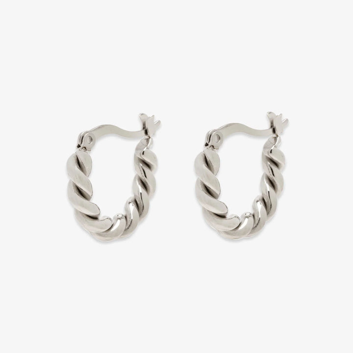 Pura Vida Twisted Hoop Earrings - Silver
