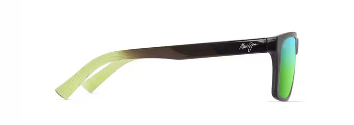Maui Jim Kowelo Polarized Sunglasses - Shiny Transparent Dark Grey w Green/Maui Green 2