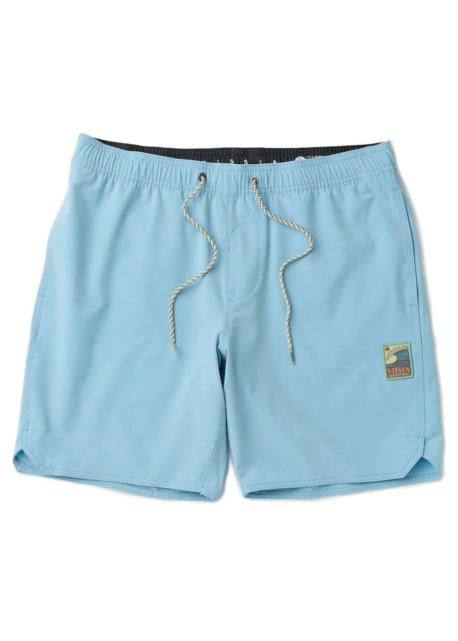 Vissla Men's Solid Sets 17.5" Ecolastic Boardshort - Coastal Blue