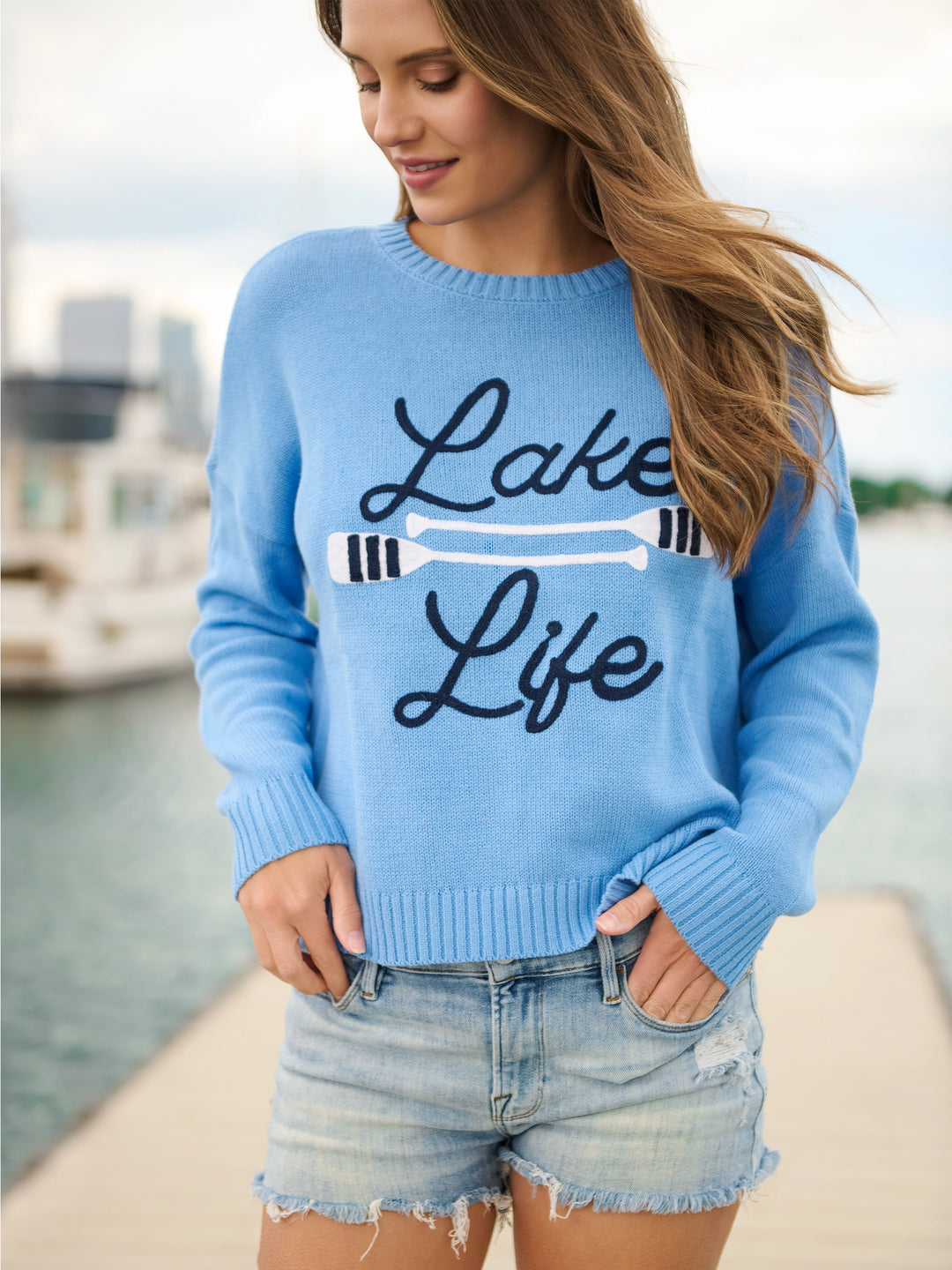 Shiraleah Lake Life Sweater in Blue