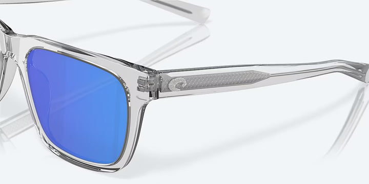 Costa Tybee 580G Sunglasses - Shiny Light Gray Crystal/Blue Mirror 580G 6