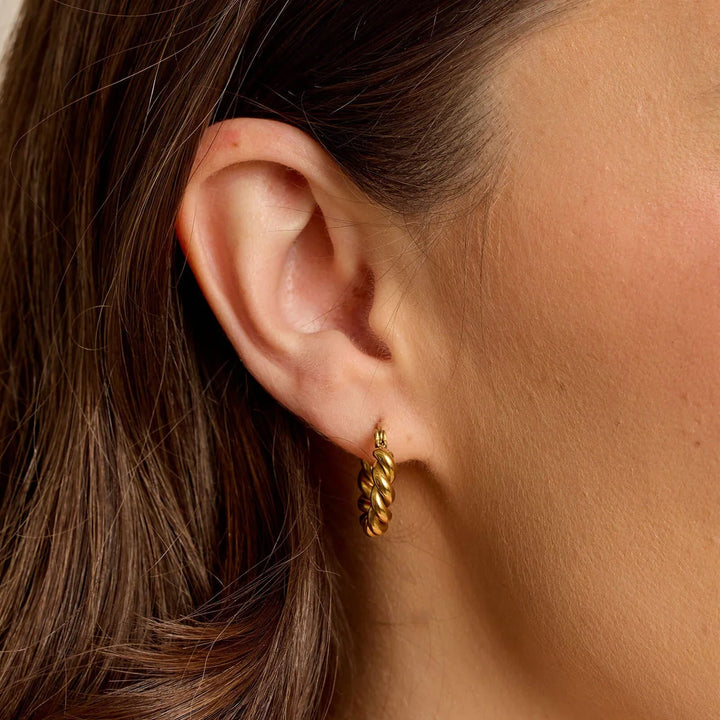 Pura Vida Twisted Hoop Earrings - Gold 1
