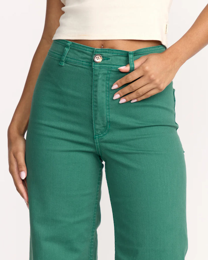 Billabong Women's Free Fall High Waist Pants - Evergreen 2
