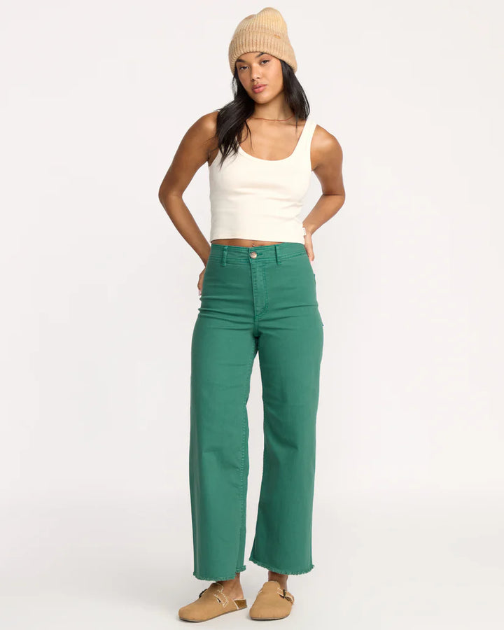 Billabong Women's Free Fall High Waist Pants - Evergreen 4