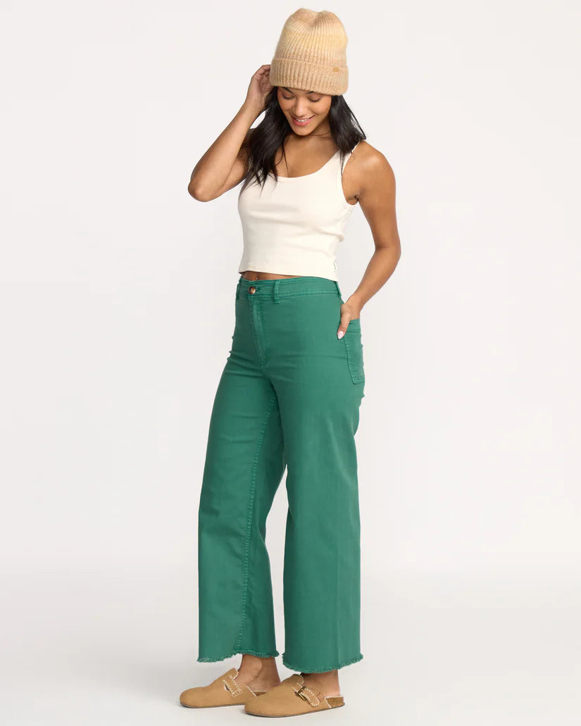 Billabong Women's Free Fall High Waist Pants - Evergreen 5