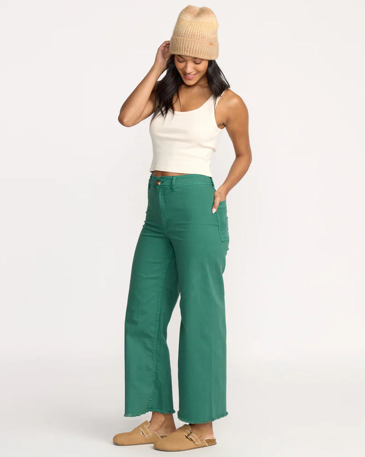 Billabong Women's Free Fall High Waist Pants - Evergreen 5