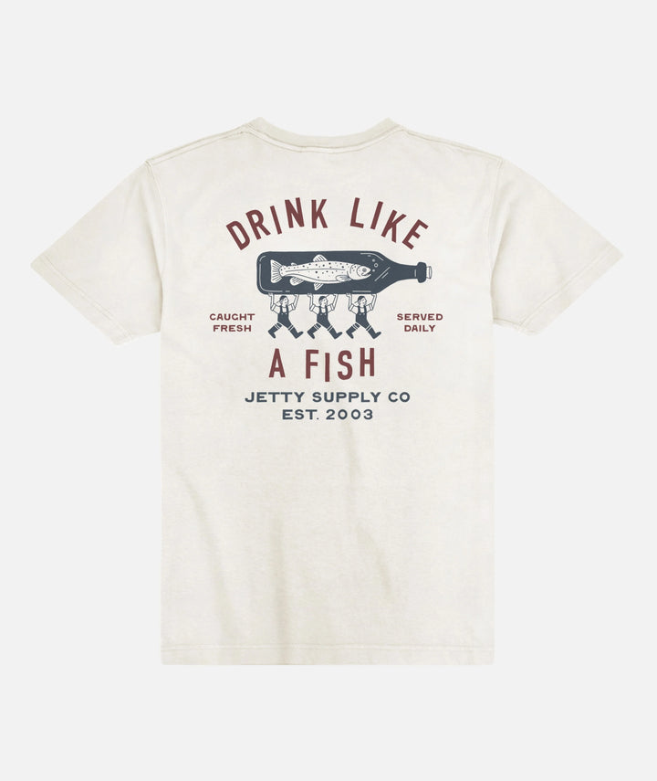 Jetty Men’s Bottle Service Tee - White 