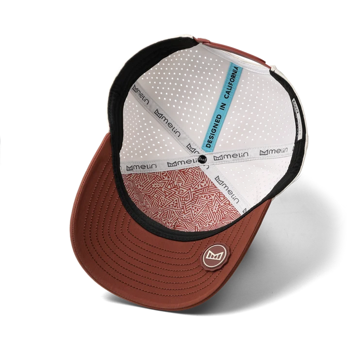 Melin Hydro Odysea Stacked Performance Hat - Moonbeam/Red Ocre 4
