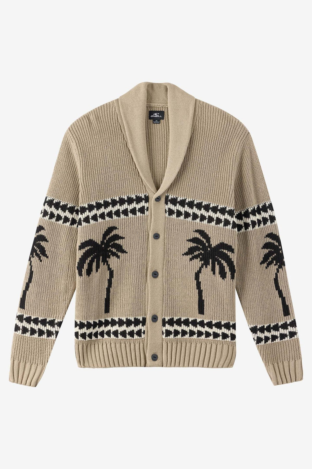 O'Neill Men's Mirrored Palms Cardigan - Heather Khaki