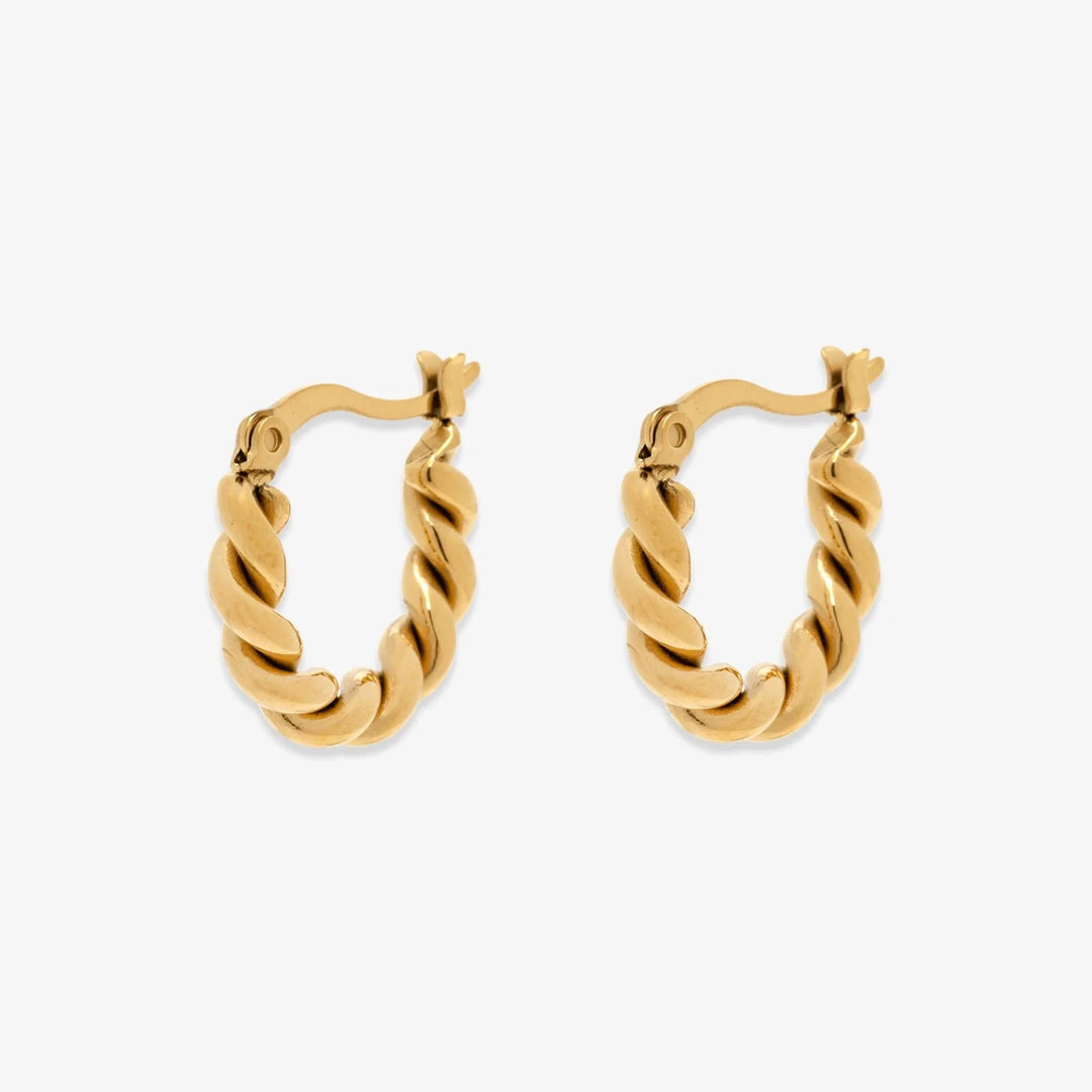 Pura Vida Twisted Hoop Earrings - Gold