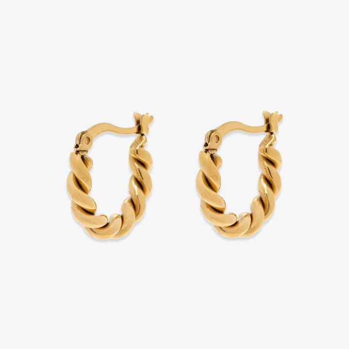 Pura Vida Twisted Hoop Earrings - Gold