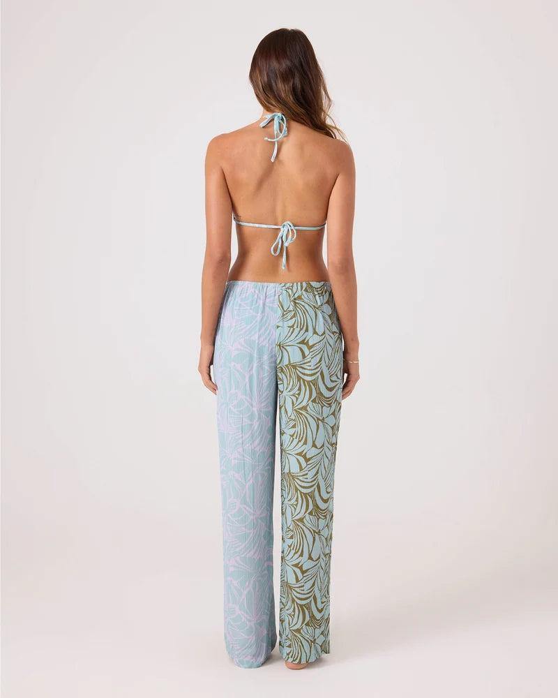 Roxy Sea Bloom Tie Front Pant - Aqua Mult 4
