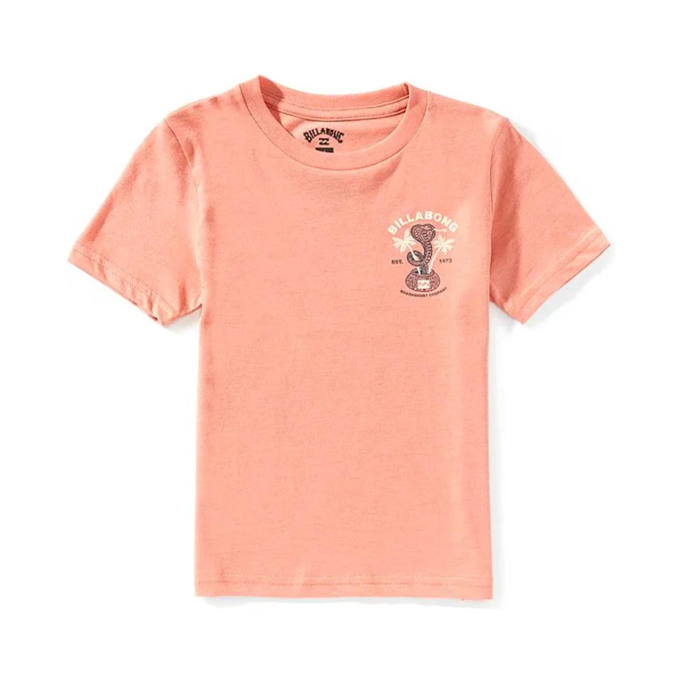 Billabong Boys 4-7 Cobra Graphic Tee - Salmon Heather 1