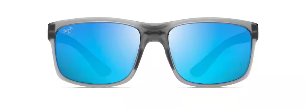 Maui Jim Pokowai Arch Sunglasses - Translucent Matte Grey/ Blue Hawaii 