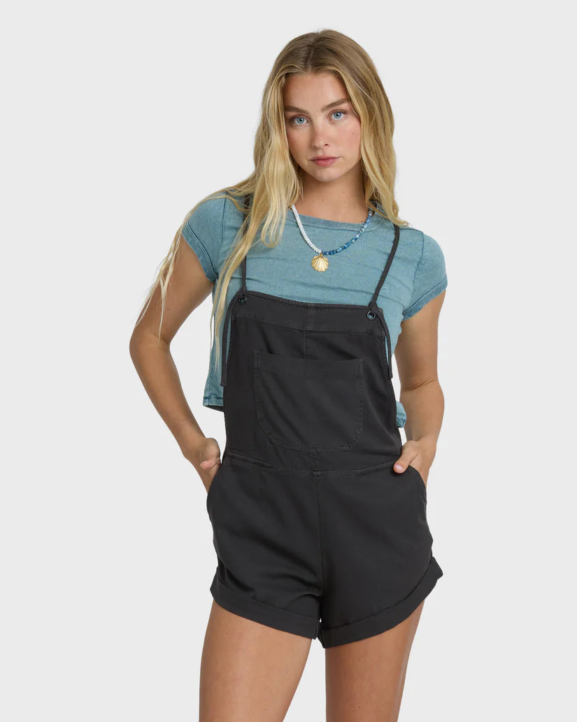 Billabong Women’s Wild Pursuit Solid Overall  - Off Black