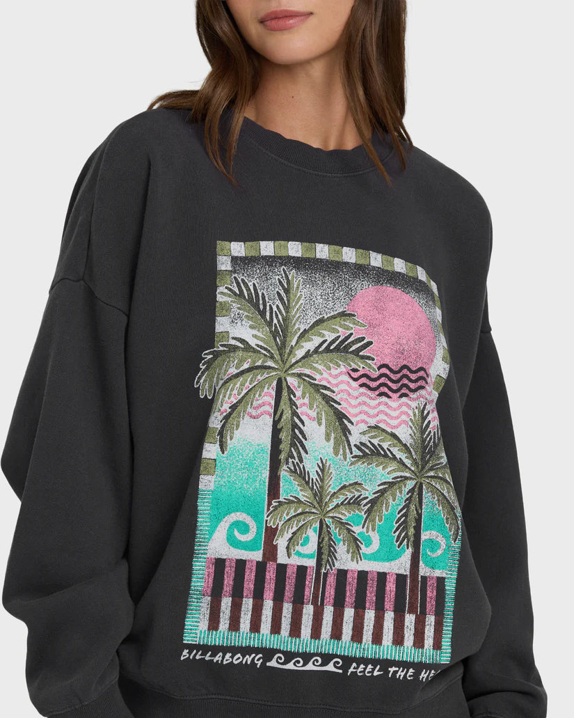 Billabong Women’s Echo Crew Fleece - Black Sands 4