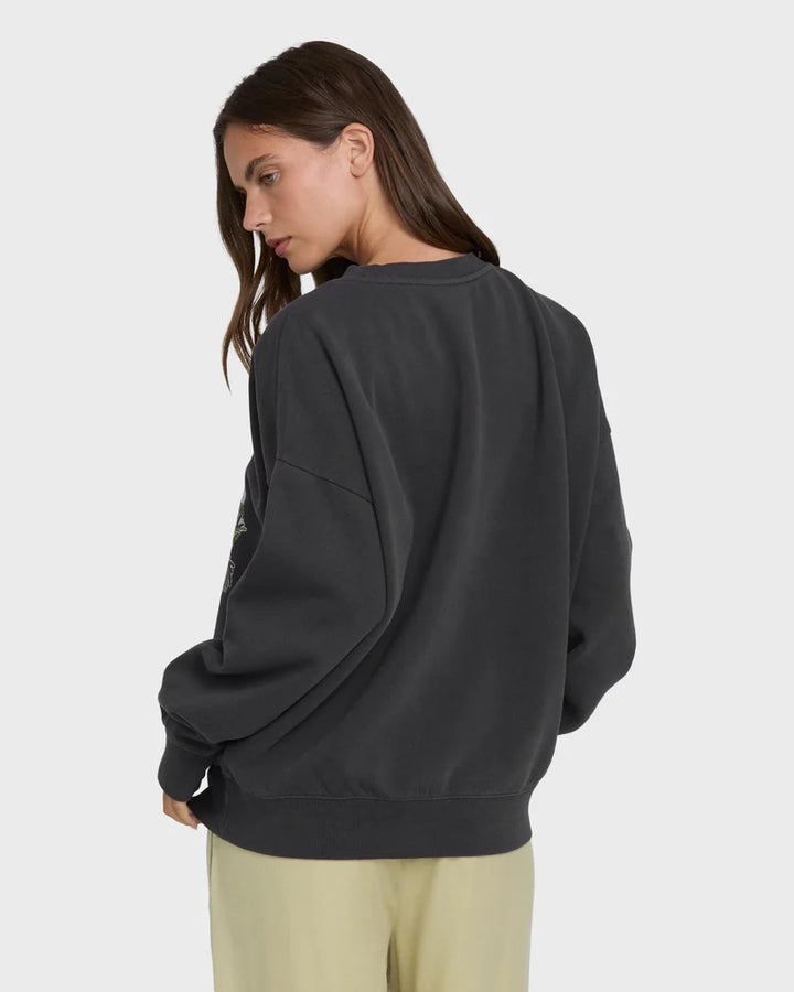 Billabong Women’s Echo Crew Fleece - Black Sands 1