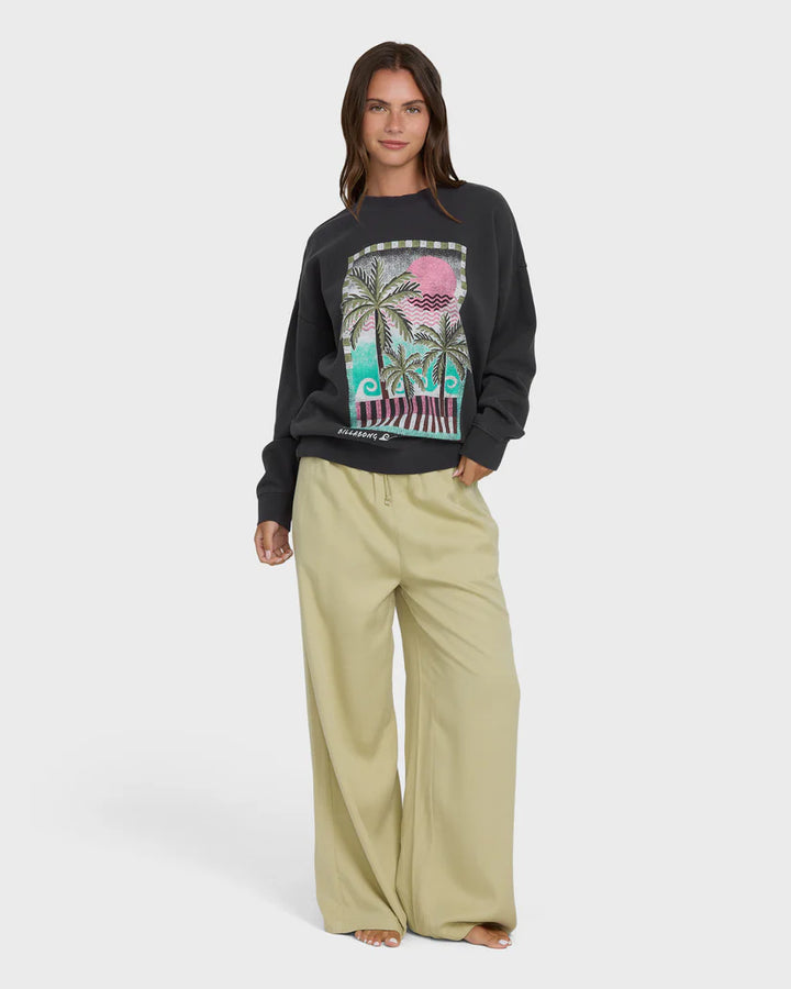 Billabong Women’s Echo Crew Fleece - Black Sands 3