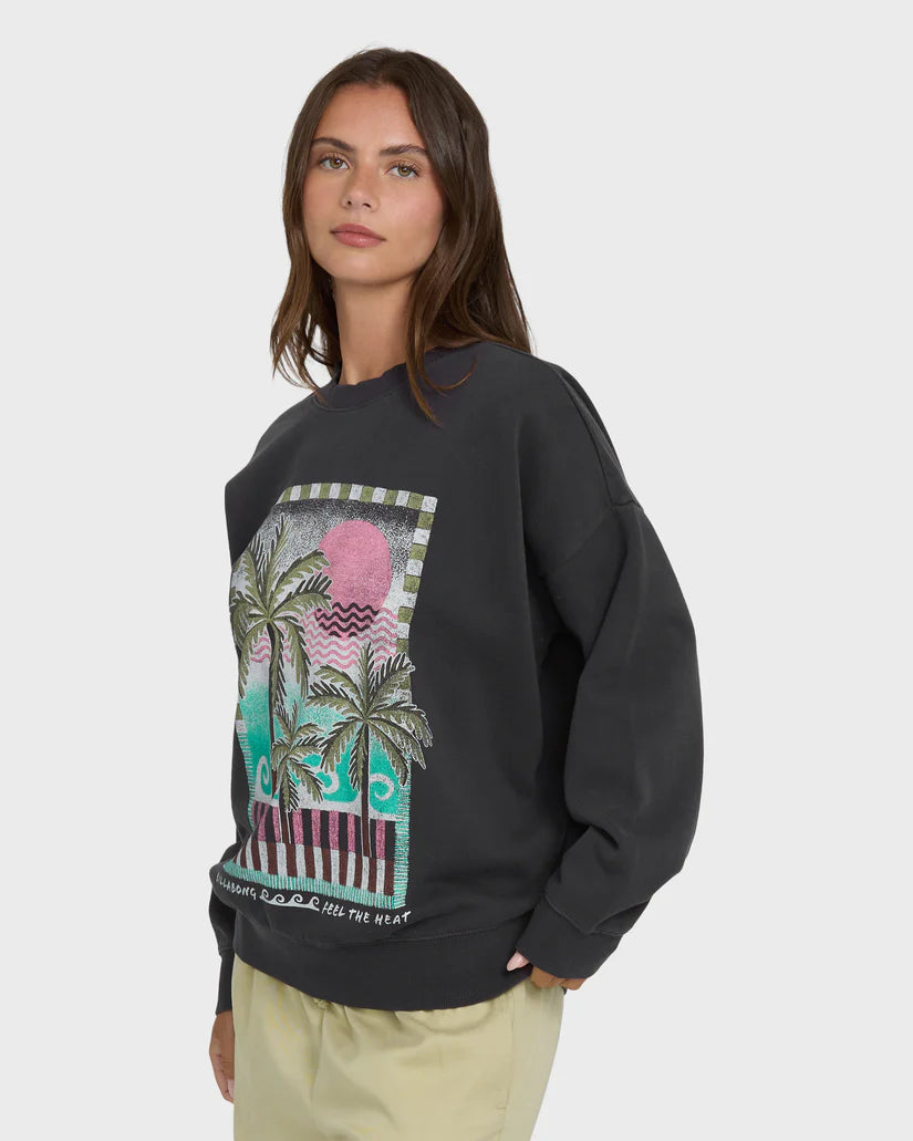 Billabong Women’s Echo Crew Fleece - Black Sands 2