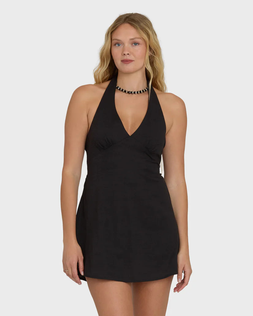 Billabong Sunny Sometimes Mini Dress - Black Sands