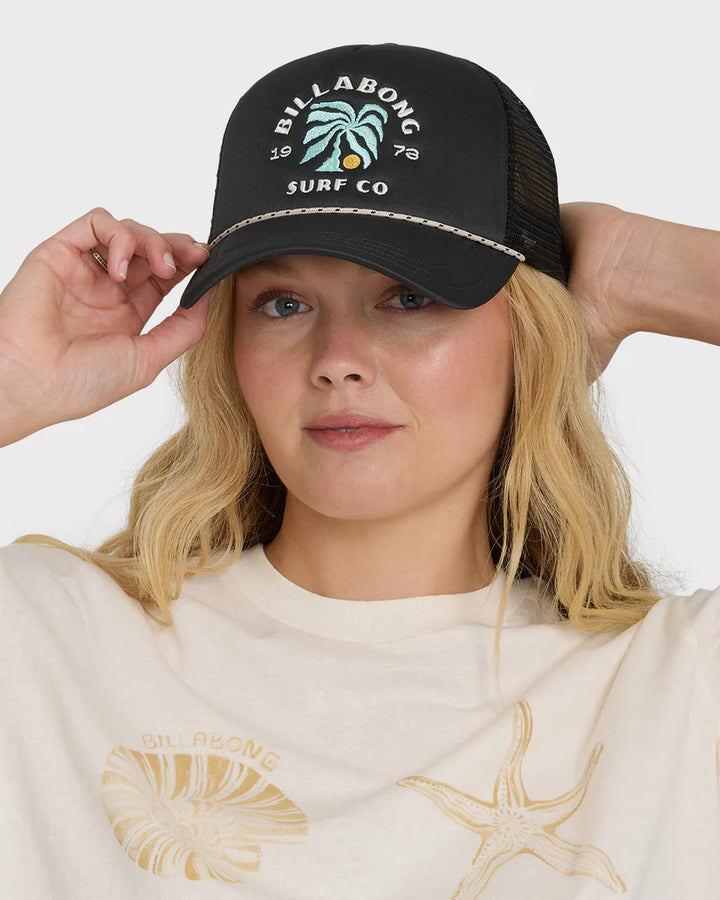 Billabong Women’s Grandpa Trucker Hat - Off Black 1
