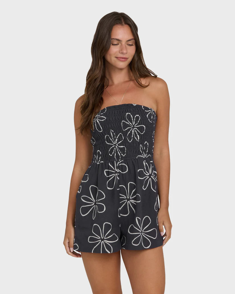 Billabong Women’s Vacay All Day Romper Print - Black Sands