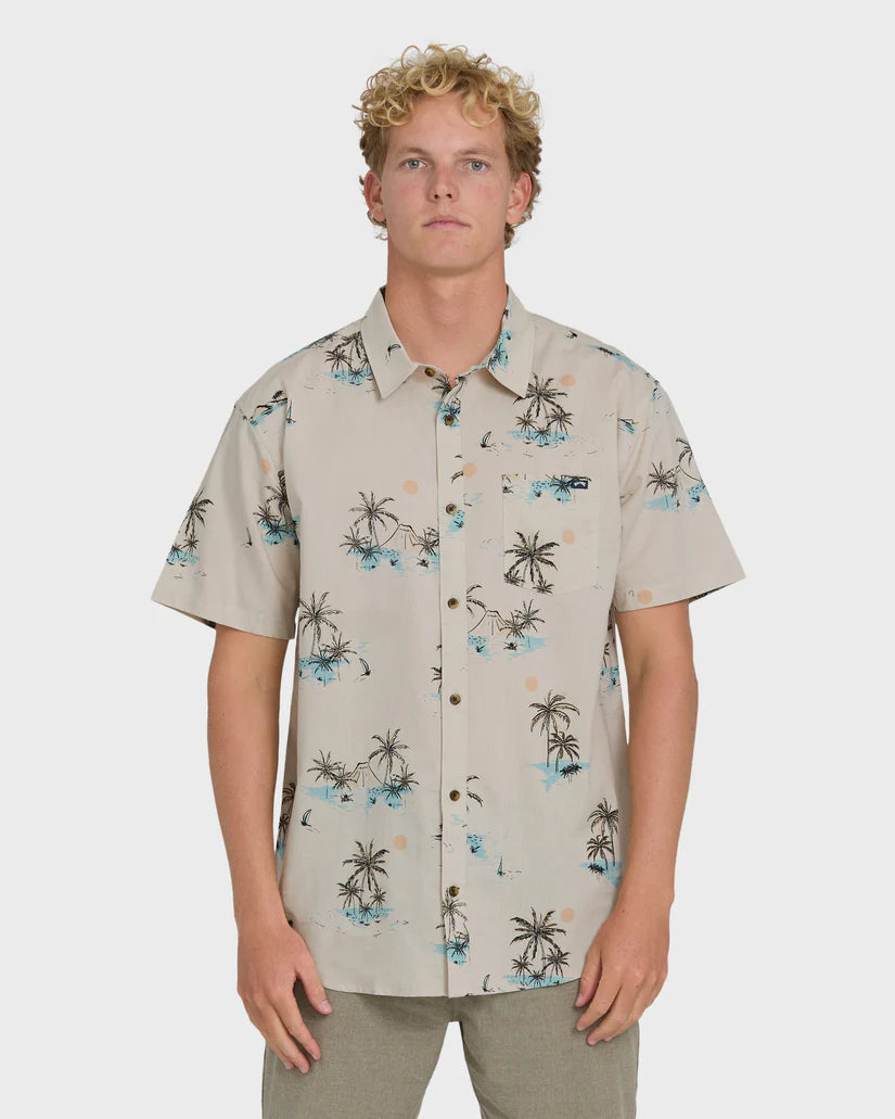 Billabong Men's Sundays Woven SS Shirt - Fog