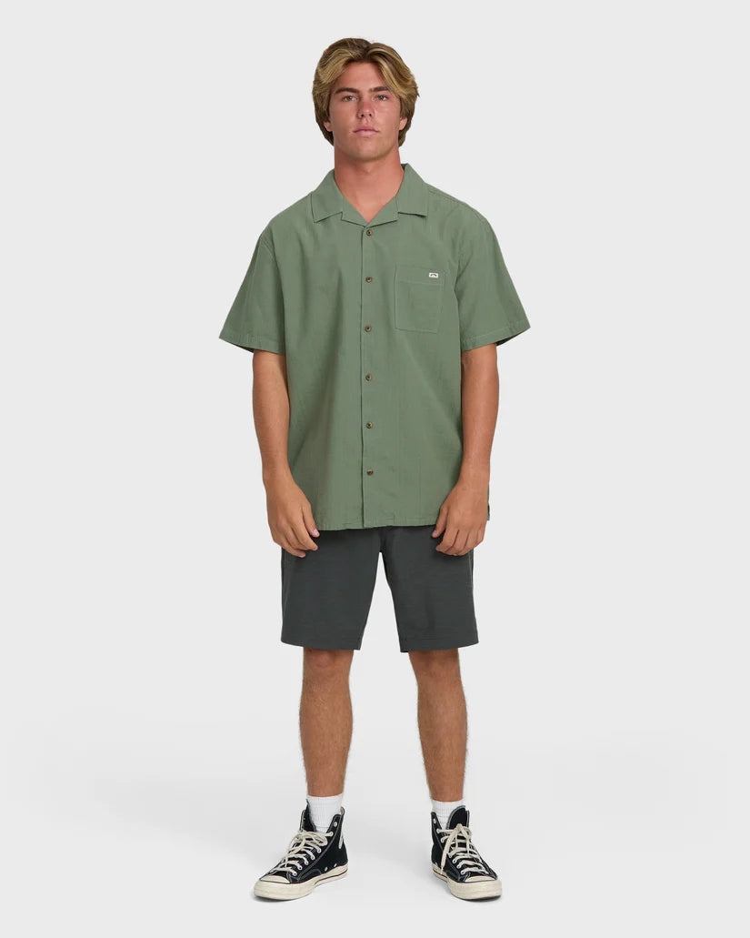 Billabong Men’s Victoria Vacay Woven Shirt - Granite Green 3