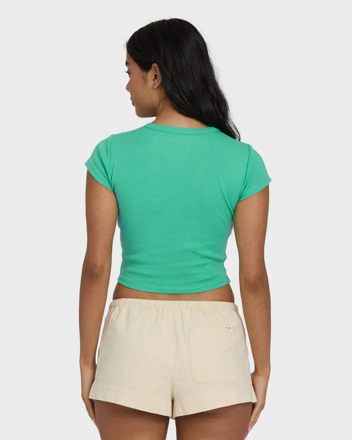 Billabong Women’s Summer Icons Knit TShirt - Green Tropics 2