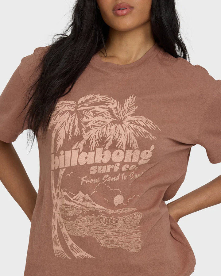Billabong Women’s Sand To Surf Graphic Tee - Brown Stone 4