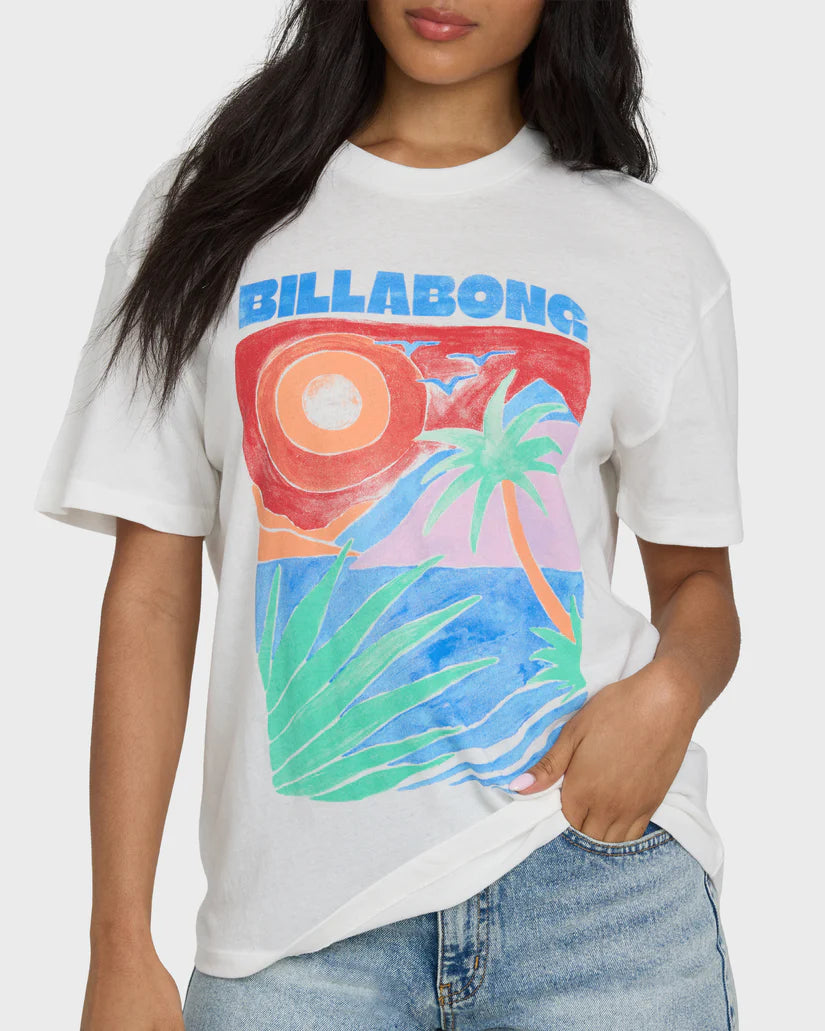 Billabong Women’s Highs and Lows Graphic Tee - Salt Crystal 1