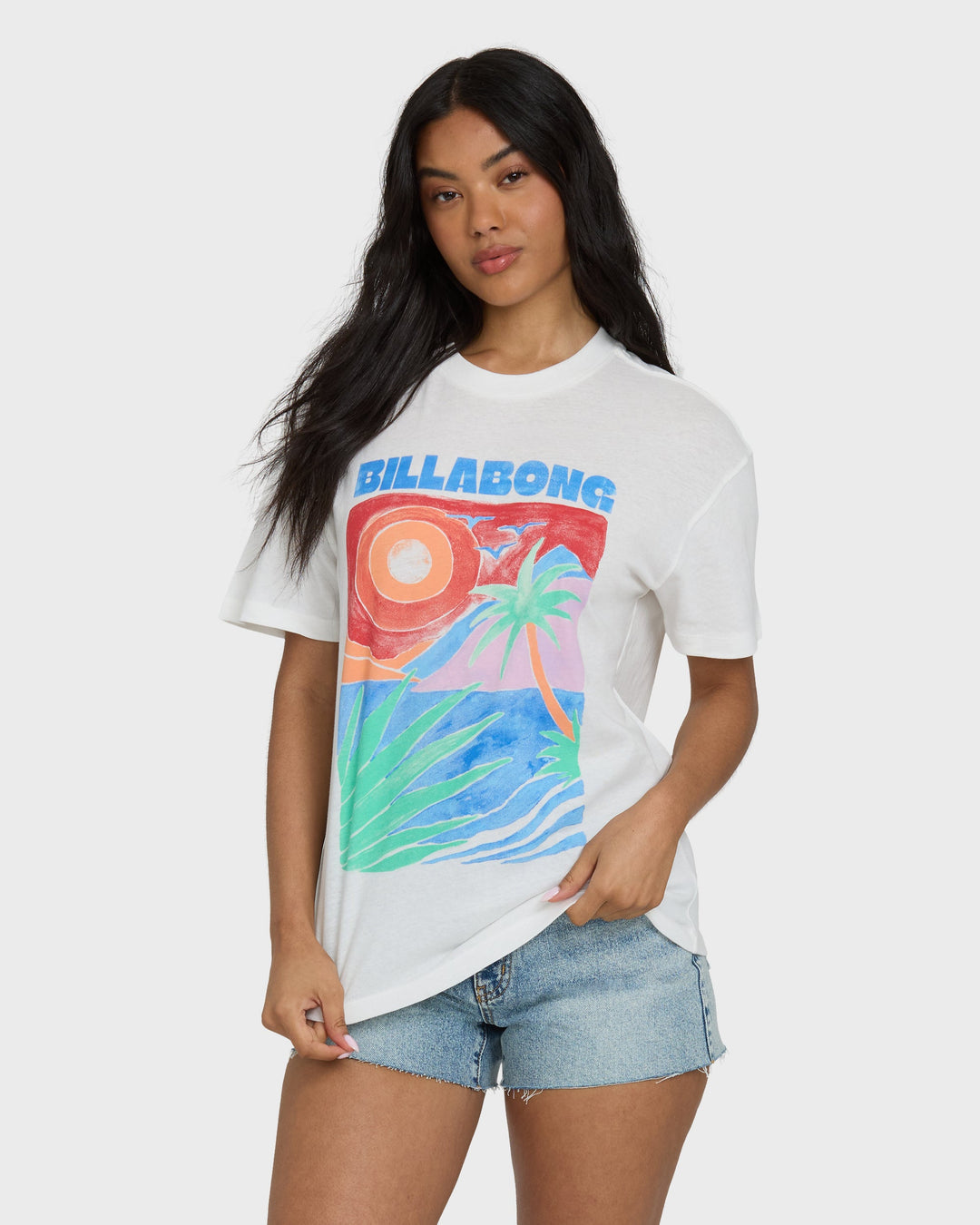 Billabong Women’s Highs and Lows Graphic Tee - Salt Crystal