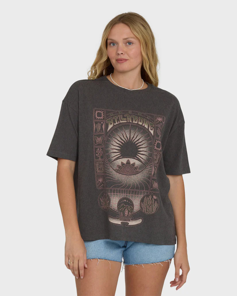 Billabong Women’s Natural Collection Knit Tee - Off Black 