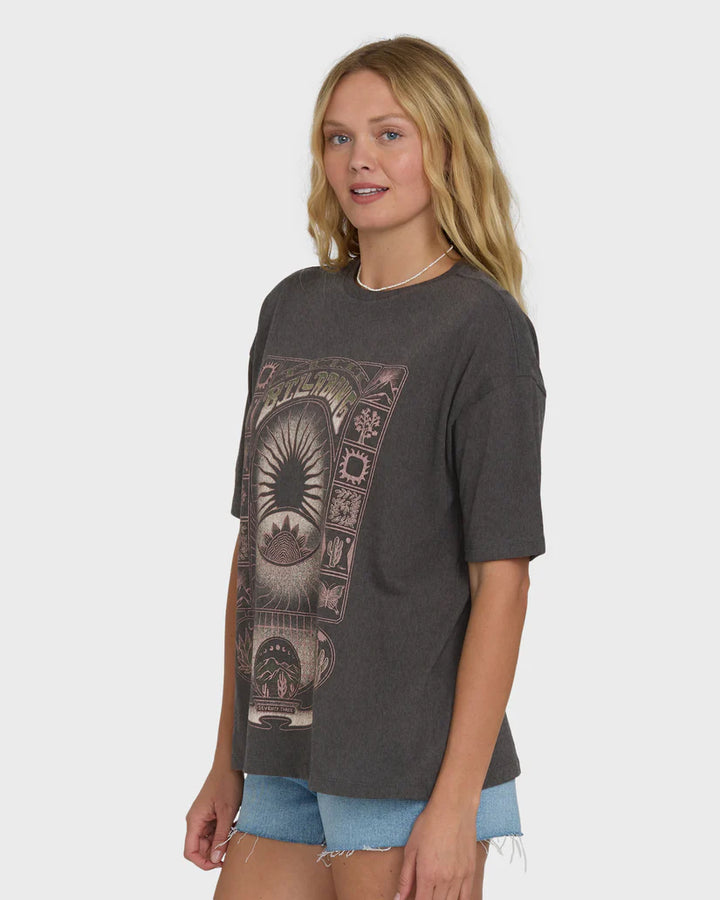 Billabong Women’s Natural Collection Knit Tee - Off Black 1