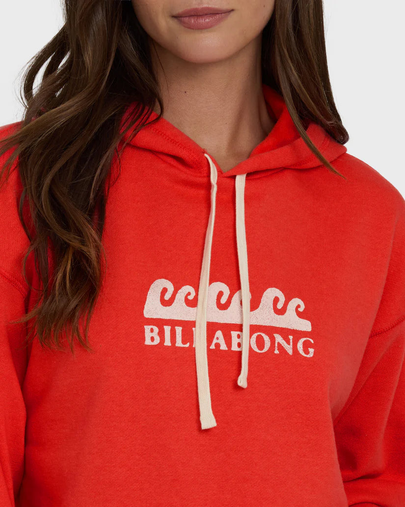 Billabong Women’s Surfing In Town Hoodie - Fiesta Red