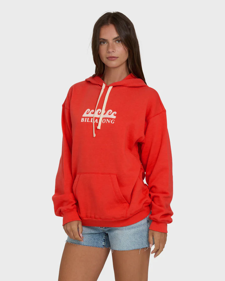Billabong Women’s Surfing In Town Hoodie - Fiesta Red 3