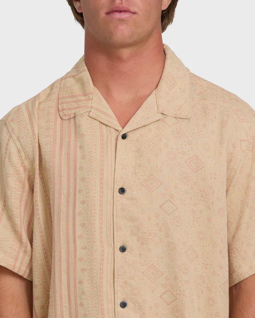 Billabong Men’s Garage Nashua Jacquard Woven Shirt - Oatmeal 1