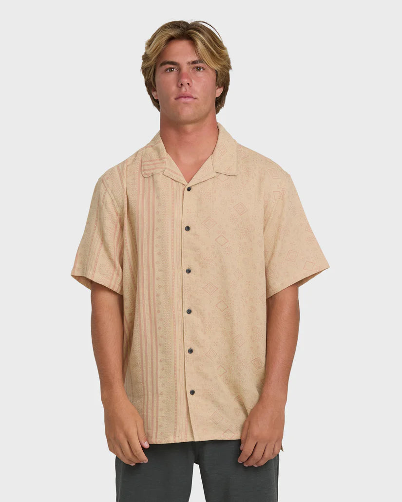 Billabong Men’s Garage Nashua Jacquard Woven Shirt - Oatmeal