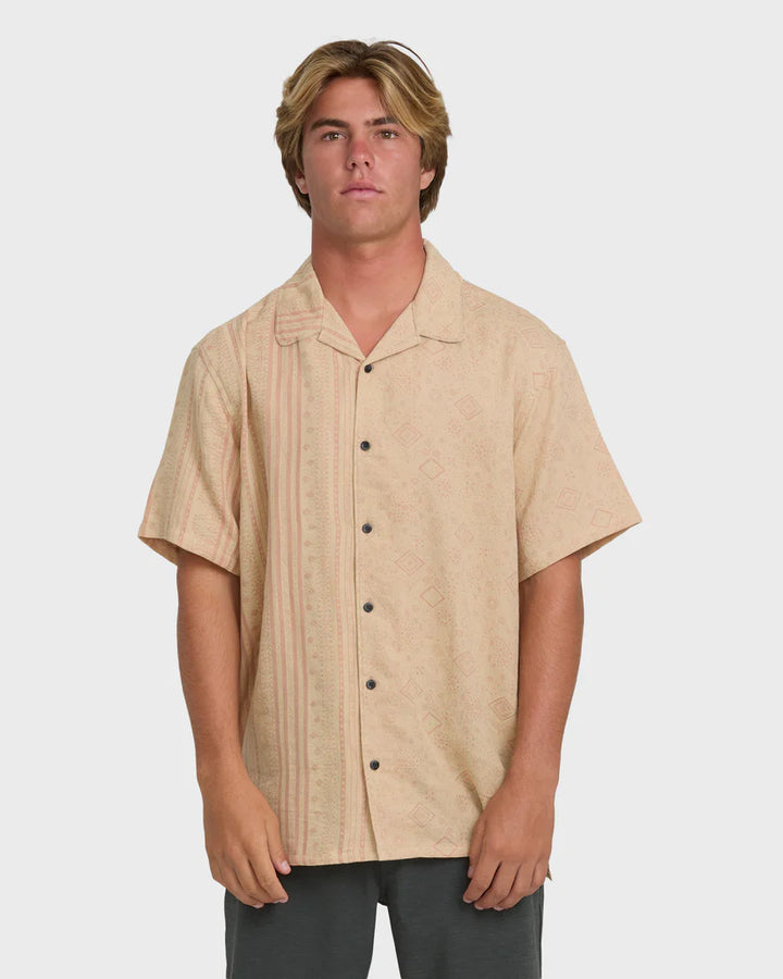 Billabong Men’s Garage Nashua Jacquard Woven Shirt - Oatmeal