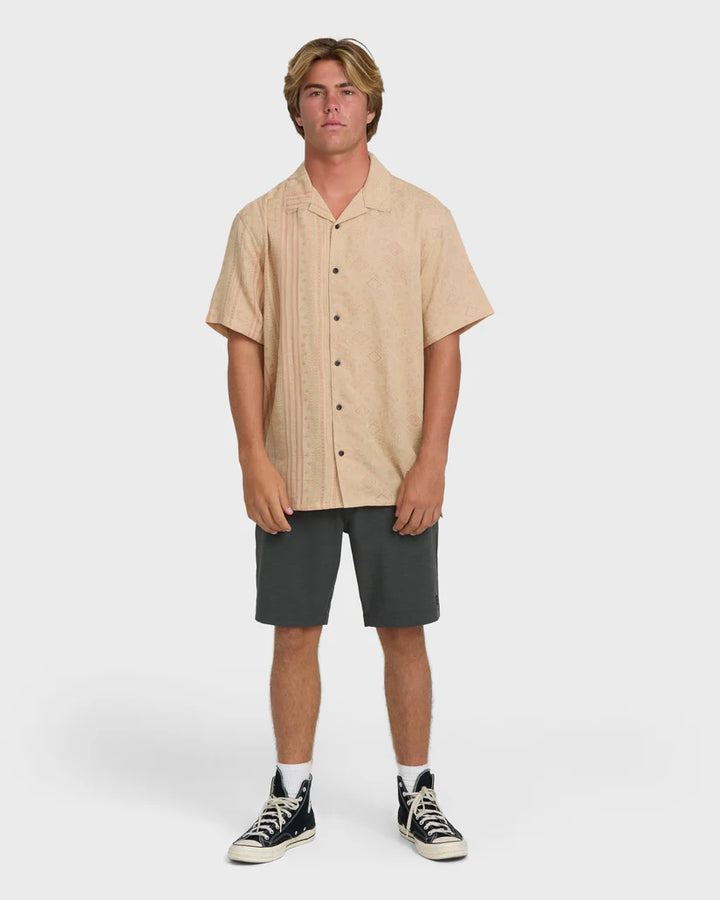 Billabong Men’s Garage Nashua Jacquard Woven Shirt - Oatmeal 3