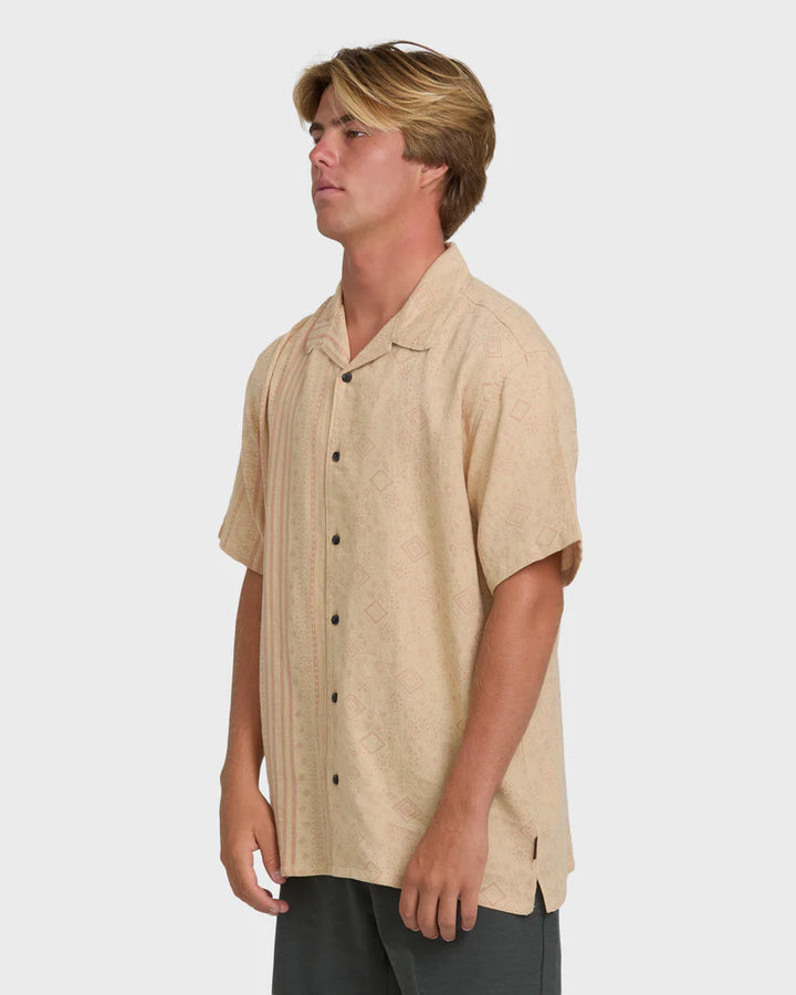 Billabong Men’s Garage Nashua Jacquard Woven Shirt - Oatmeal 4